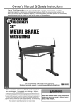 Harbor Freight Tools 36 in. Metal Brake with Stand Product manual