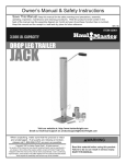 Harbor Freight Tools 3500 lb. Capacity Drop Leg Heavy Duty Trailer Jack Product manual