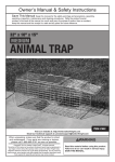 Harbor Freight Tools 32 in. x 15 in. x 10 in. Medium Animal Trap Product manual