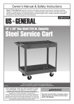Harbor Freight Tools 30 In. x 16 In. Two Shelf Steel Service Cart Product manual