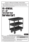 Harbor Freight Tools 30 In. x 16 In. Three Shelf Steel Service Cart Product manual
