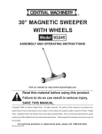 Harbor Freight Tools 30 In Magnetic Sweeper with Wheels Product manual