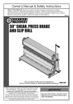 Harbor Freight Tools 30 in. Capacity Shear, Press Brake, and Slip Roll Product manual