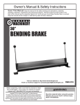 Harbor Freight Tools 30 in. Bending Brake Product manual