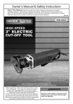 Harbor Freight Tools 3 in. Heavy Duty Electric Cut_Off Tool Product manual