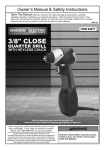 Harbor Freight Tools 3/8 in. Heavy Duty Professional Magnesium Variable Speed Reversible Close Quarters Drill With Keyless Chuck Product manual