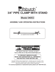 Harbor Freight Tools 3/4 in. Pipe Clamp with Base Product manual