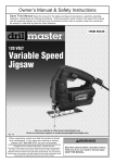 Harbor Freight Tools 3.2 Amp Variable Speed Jig Saw Product manual