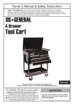 Harbor Freight Tools 26 in. 4 Drawer 580 lb. Capacity Glossy Black Roller Cart Product manual