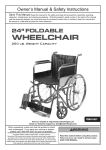 Harbor Freight Tools 24 Foldable Wheelchair Product manual