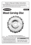 Harbor Freight Tools 22 Tooth Carving Disc Product manual