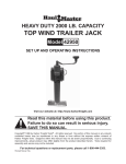 Harbor Freight Tools 2000 lb. Capacity Drop Leg Trailer Jack Product manual