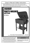 Harbor Freight Tools 20 gal. Parts Washer with Pump Product manual