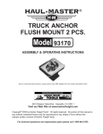 Harbor Freight Tools 2 Pc Flush_Mount Truck Bed Anchors Product manual