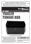 Harbor Freight Tools 2_1/3 cu. ft. Steel Trailer Tongue Box Product manual