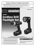 Harbor Freight Tools 18 Volt 3/8 in. Cordless Drill/Driver And Flashlight Kit Product manual