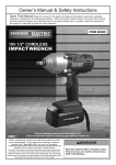 Harbor Freight Tools 18 Volt 1/2 in. Cordless Variable Speed Impact Wrench Product manual