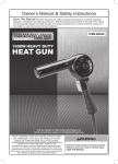 Harbor Freight Tools 1600 Watt Heavy Duty Dual Temperature Heat Gun 1000/1100 Product manual