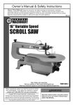 Harbor Freight Tools 16 in. Variable Speed Scroll Saw Product manual
