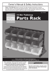 Harbor Freight Tools 15 Bin Tabletop Parts Rack Product manual