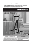 Harbor Freight Tools 132 lb. Capacity Roller Stand Product manual