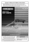 Harbor Freight Tools 130 Watt Heavy Duty Hot Knife Product manual