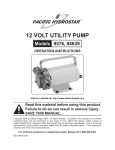 Harbor Freight Tools 12 Volt Marine Utility Pump Product manual