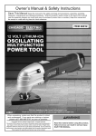 Harbor Freight Tools 12 Volt Cordless Variable Speed Oscillating Multifunction Power Tool Product manual