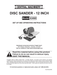 Harbor Freight Tools 12 in. 1_1/4 HP Disc Sander Product manual