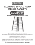 Harbor Freight Tools 1000 lb. Capacity Bi_Fold Aluminum Ramp Product manual
