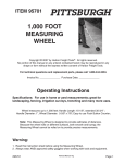 Harbor Freight Tools 1000 Ft. Measuring Wheel Product manual