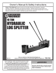 Harbor Freight Tools 10 Ton Hydraulic Log Splitter Product manual