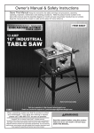 Harbor Freight Tools 10 in., 13 Amp Benchtop Table Saw Product manual