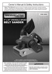 Harbor Freight Tools 10 Amp 4 in. x 24 in. Variable Speed Professional Belt Sander Product manual