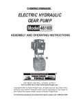 Harbor Freight Tools 1 HP Electric Hydraulic Pressure Pump Product manual