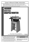 Harbor Freight Tools 1 Horsepower Wood Shaper Product manual