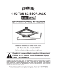 Harbor Freight Tools 1.5 ton Scissor Jack Product manual