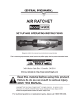Harbor Freight Tools 1/4 in. Air Ratchet Wrench Product manual