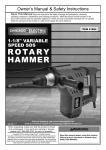 Harbor Freight Tools 1_1/8 in. 10 Amp Heavy Duty SDS Variable Speed Rotary Hammer Product manual