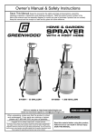 Harbor Freight Tools 1_1/4 gal. Home and Garden Sprayer Product manual