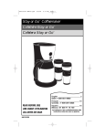 Hamilton Beach Stay or Go Coffeemaker User's Manual