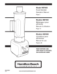 Hamilton Beach HBF400 User's Manual