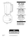 Hamilton Beach HBB908 User's Manual