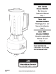 Hamilton Beach HBB908 User's Manual