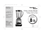 Hamilton Beach Classic Chrome Blender User's Manual