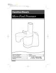 Hamilton Beach 70200 User's Manual