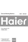 Haier Washer XPB60-287S User's Manual