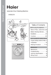 Haier Washer HWB1270 User's Manual