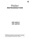 Haier Refrigerator HRF-420FDX User's Manual