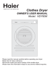 Haier HDY60M User's Manual